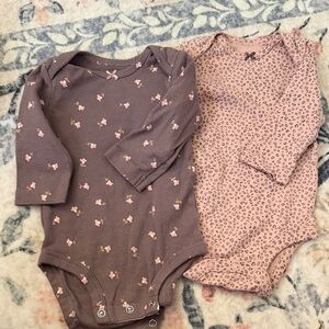 Carter's Pink and Brown Baby Bodysuits